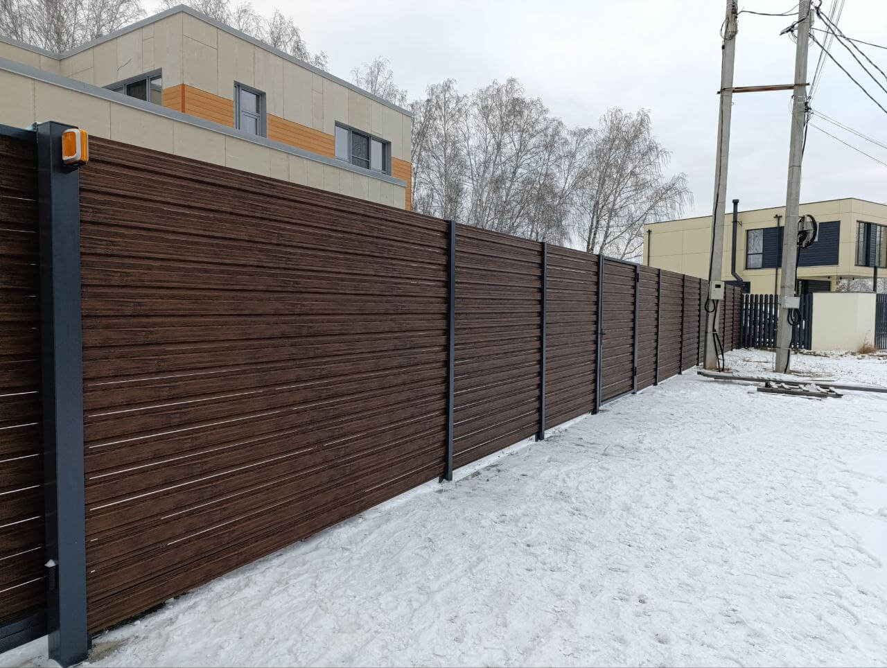 Забор-ранчо из евроштакетника 58м Темный Каштан 3D Принтек фото 4 в России