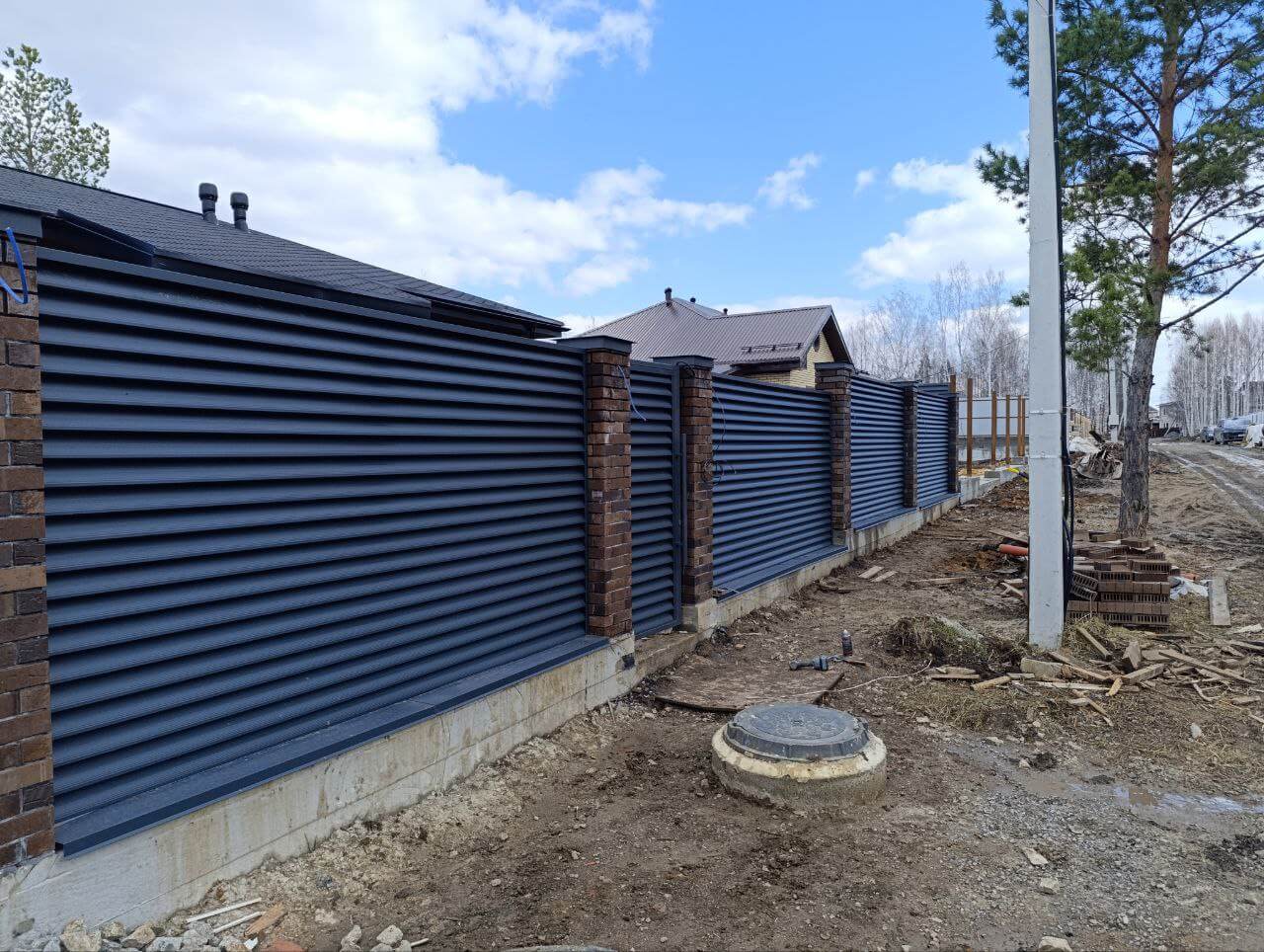 Забор из ламелей Еврожалюзи 34м RAL7024 Серый Графит МАТТЕ фото 1 в России