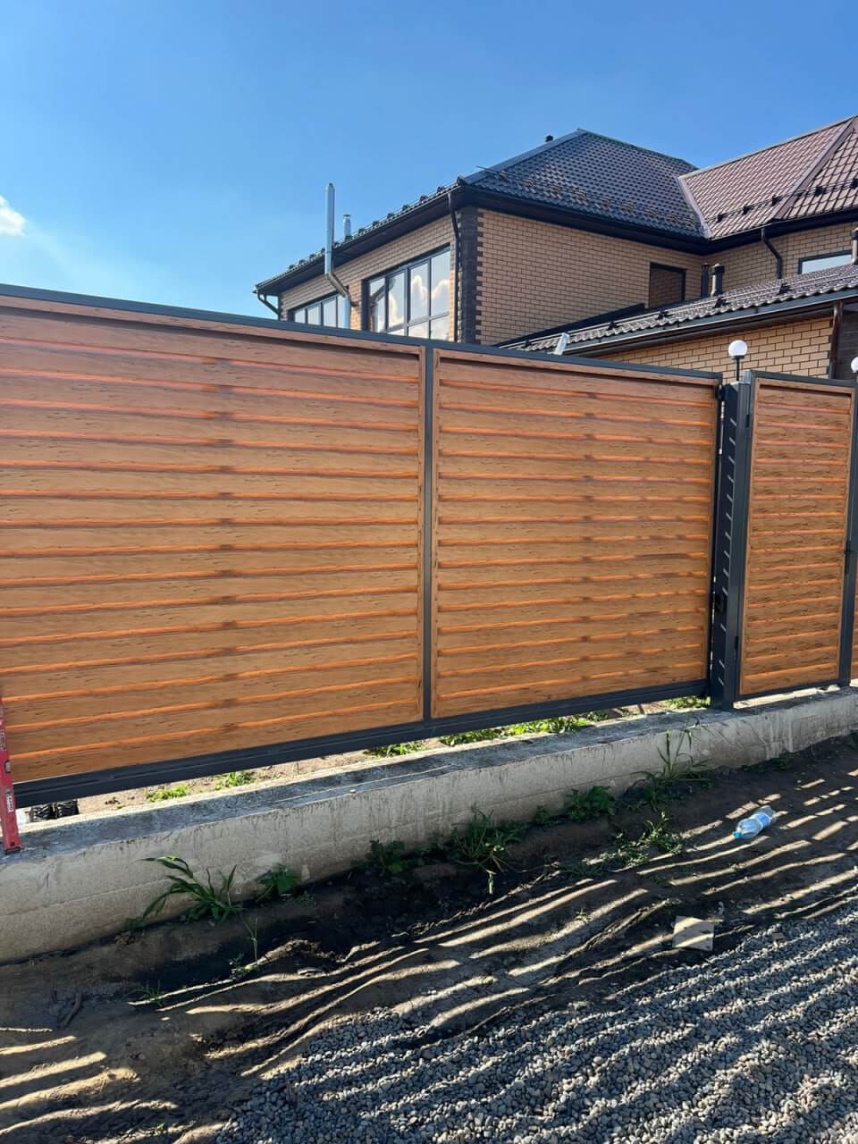 Забор-жалюзи из ламелей Хай-Тек 57м Кипарис 2xPrintech двусторонний фото 3 в России